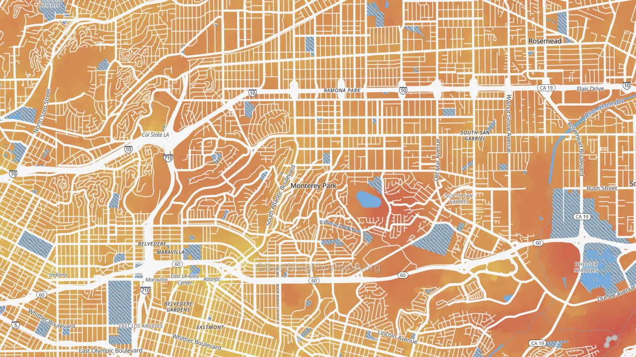 Transit Grade map of Monterey Park, CA
