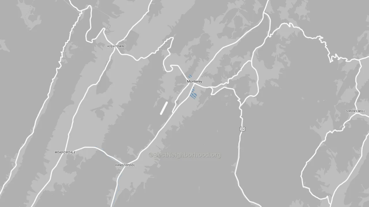 Transit Grade map of Monterey, VA