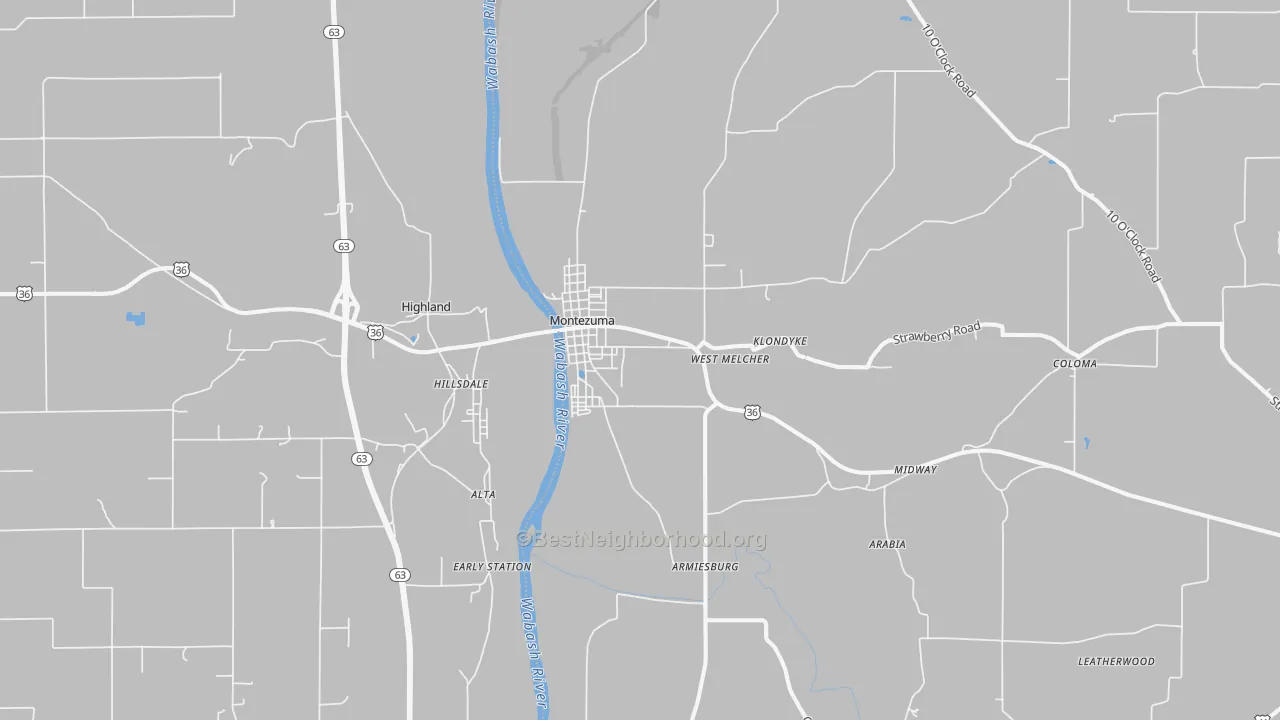 Transit Grade map of Montezuma, IN