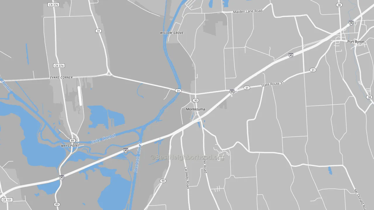 Transit Grade map of Montezuma, NY