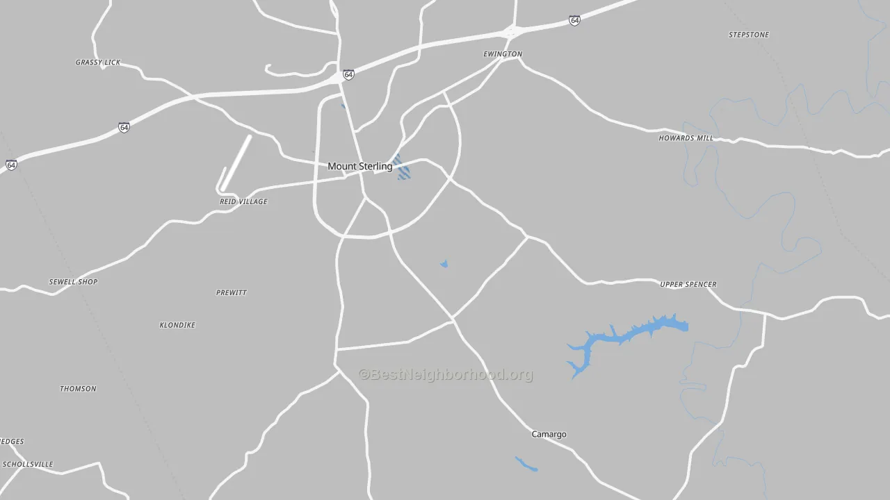Transit Grade map of Montgomery County, KY