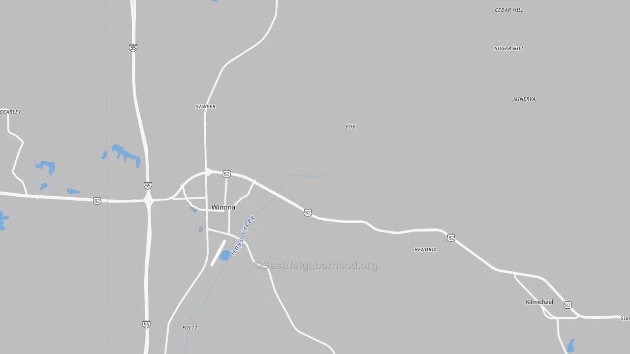 Transit Grade map of Montgomery County, MS