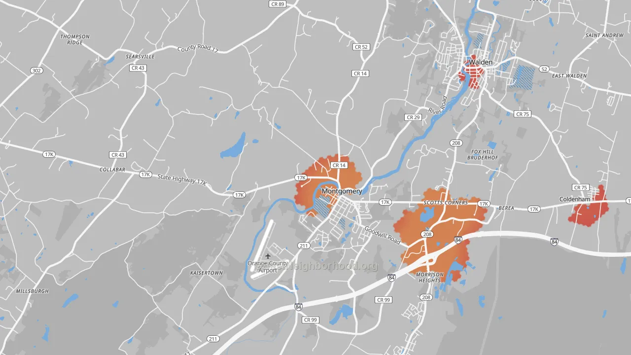 Transit Grade map of Montgomery, NY
