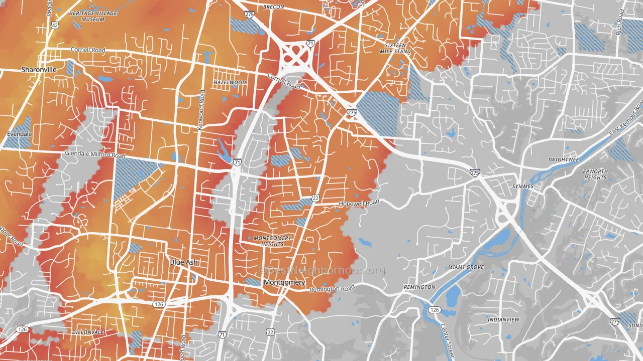 Transit Grade map of Montgomery, OH