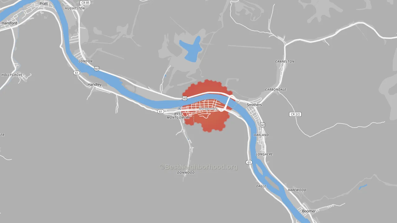 Transit Grade map of Montgomery, WV
