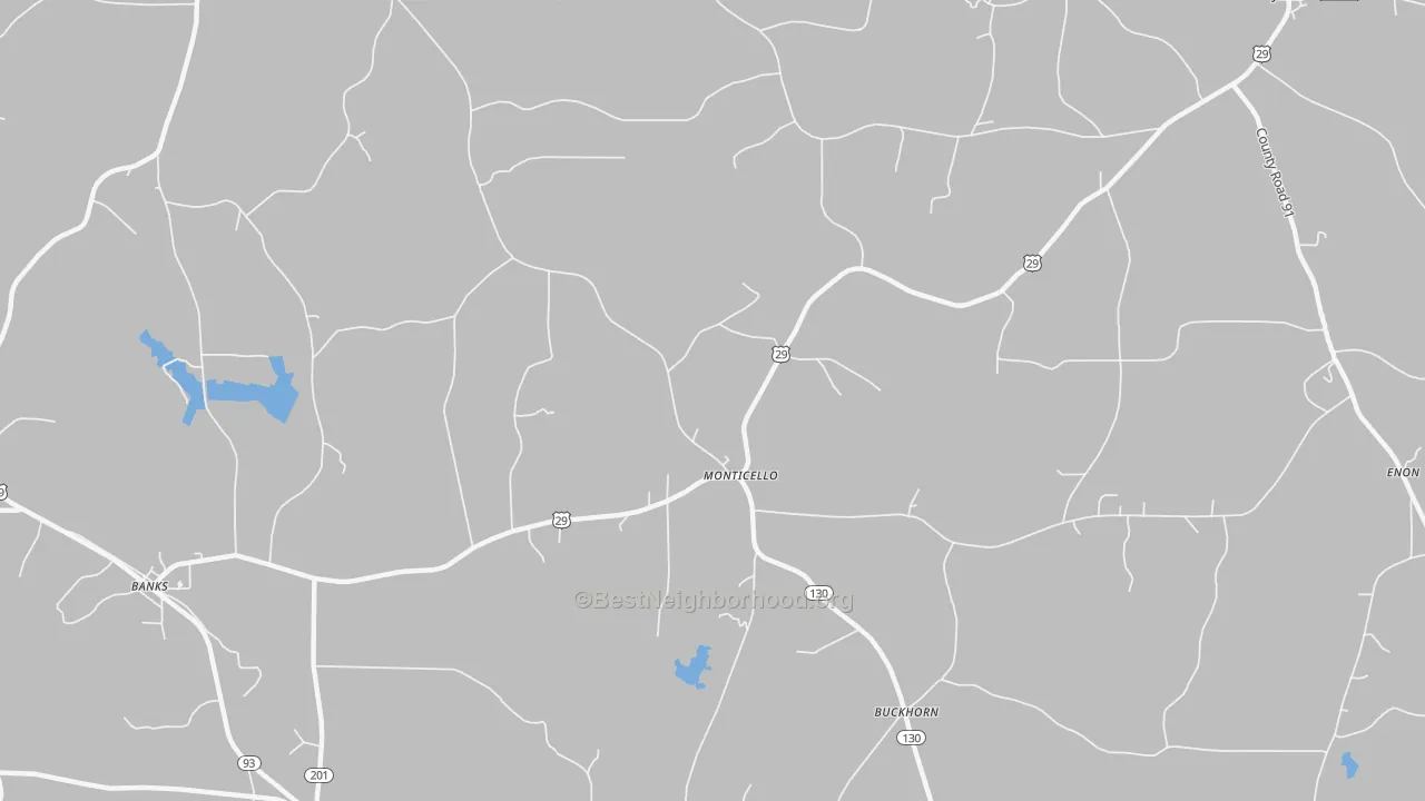 Transit Grade map of Monticello, AL