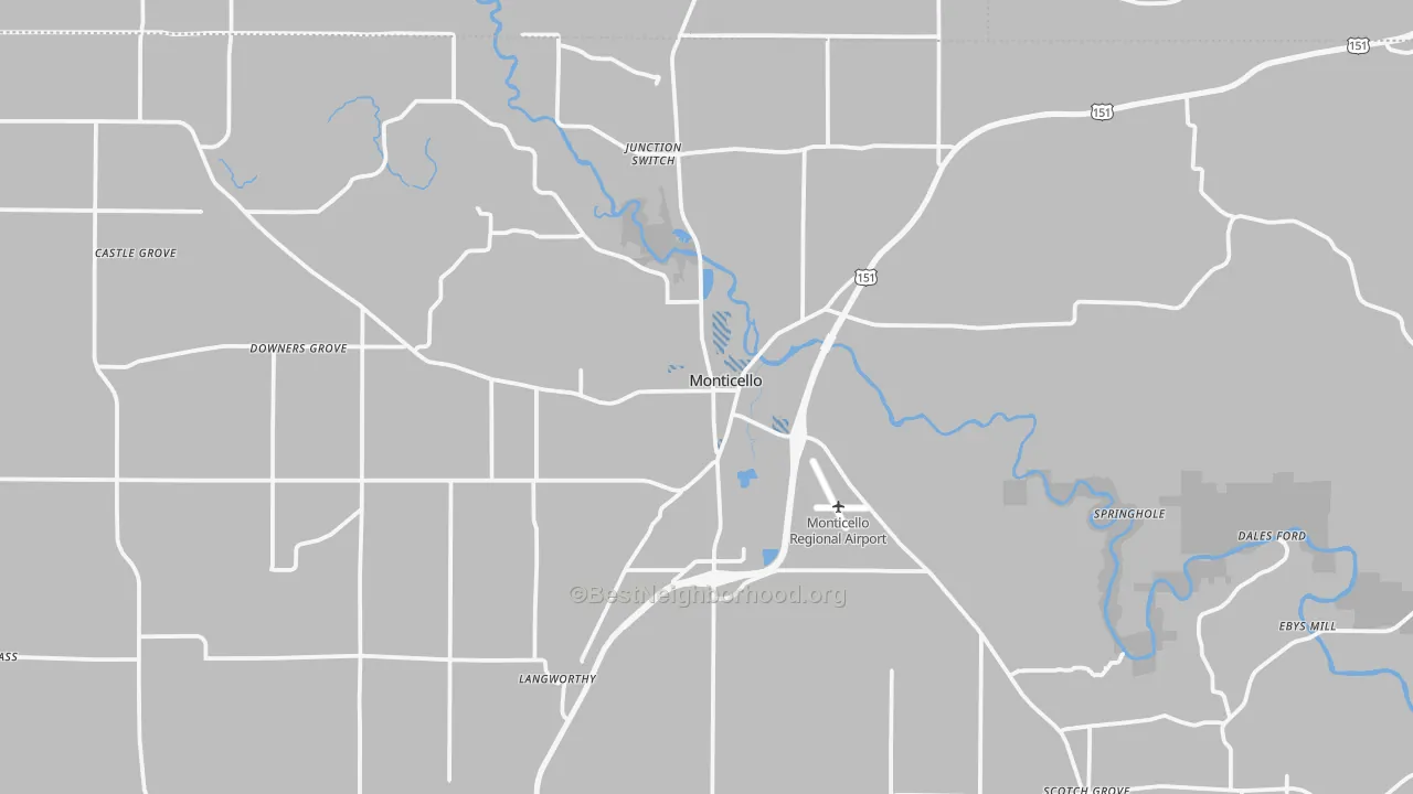 Transit Grade map of Monticello, IA
