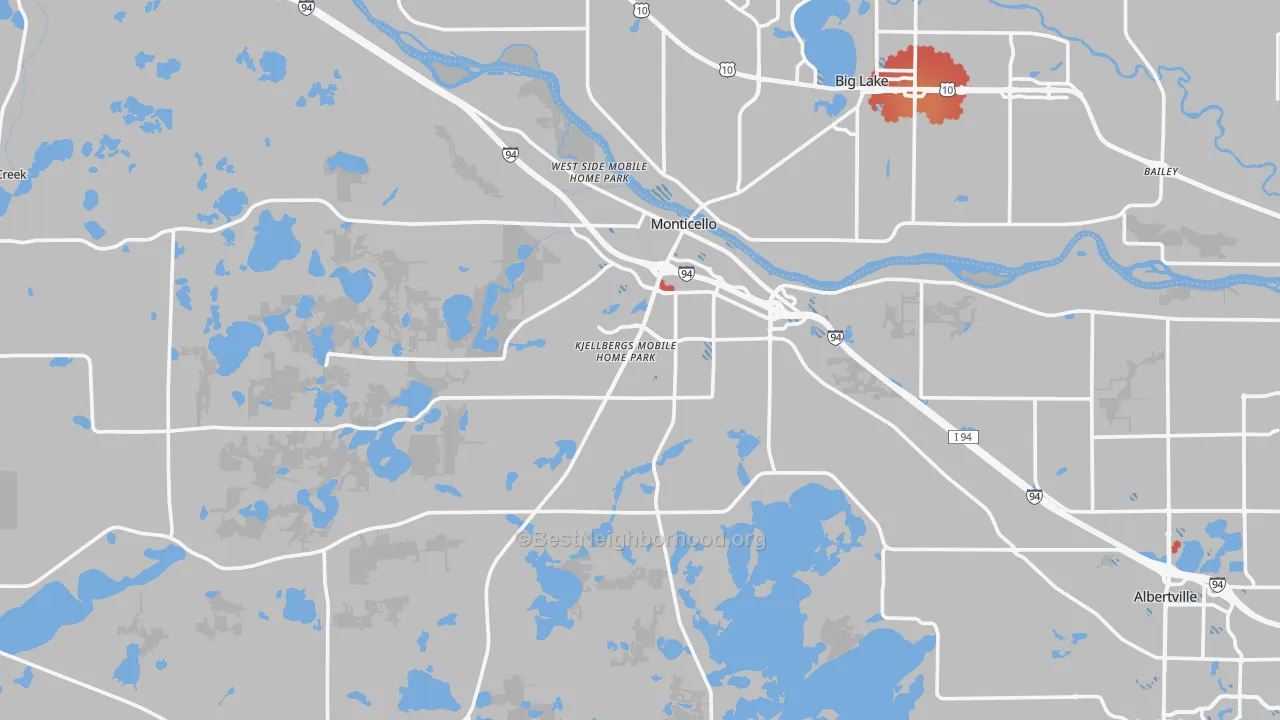 Transit Grade map of Monticello, MN