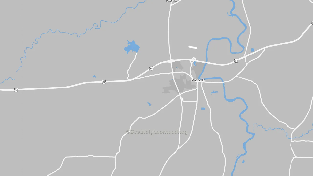 Transit Grade map of Monticello, MS
