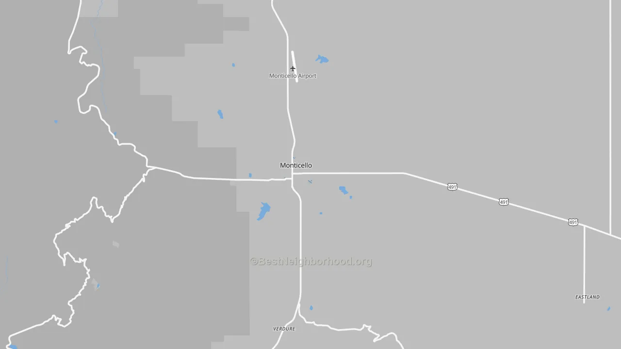 Transit Grade map of Monticello, UT