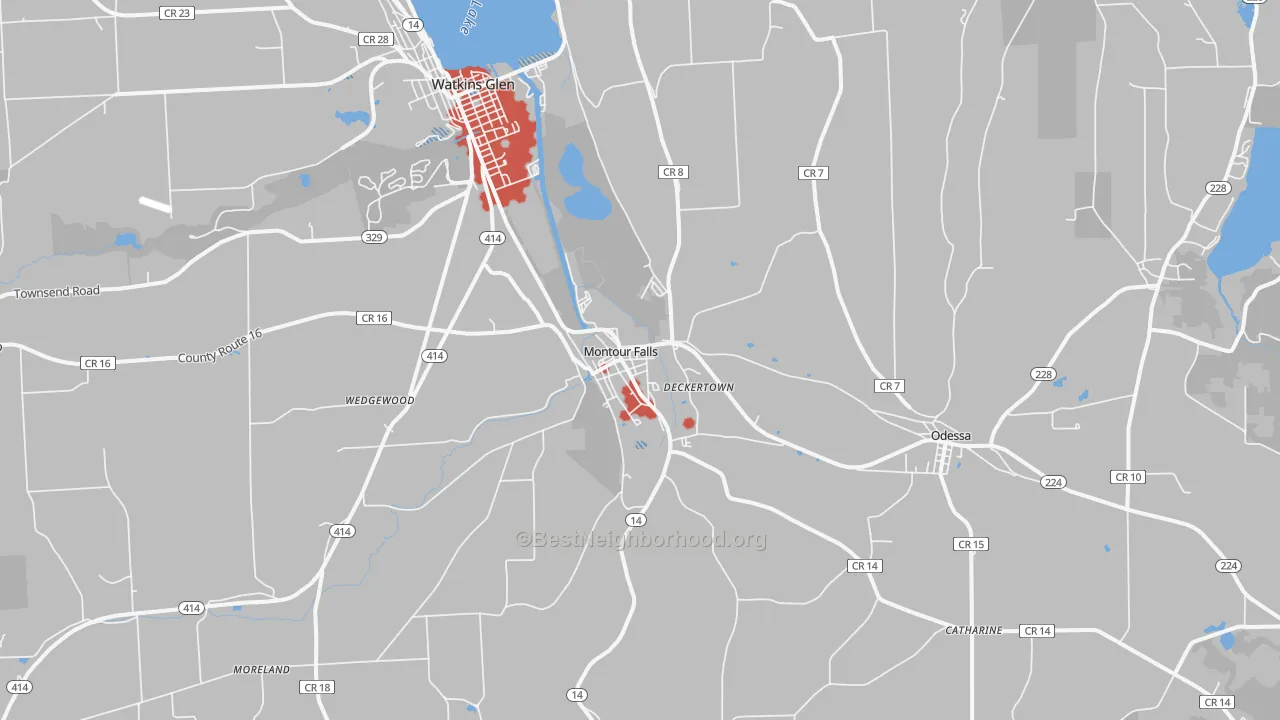Transit Grade map of Montour Falls, NY