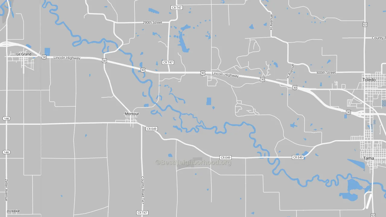 Transit Grade map of Montour, IA