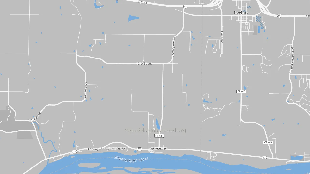 Transit Grade map of Montpelier, IA