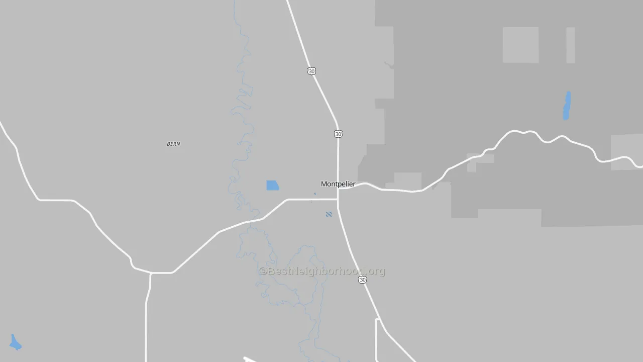 Transit Grade map of Montpelier, ID
