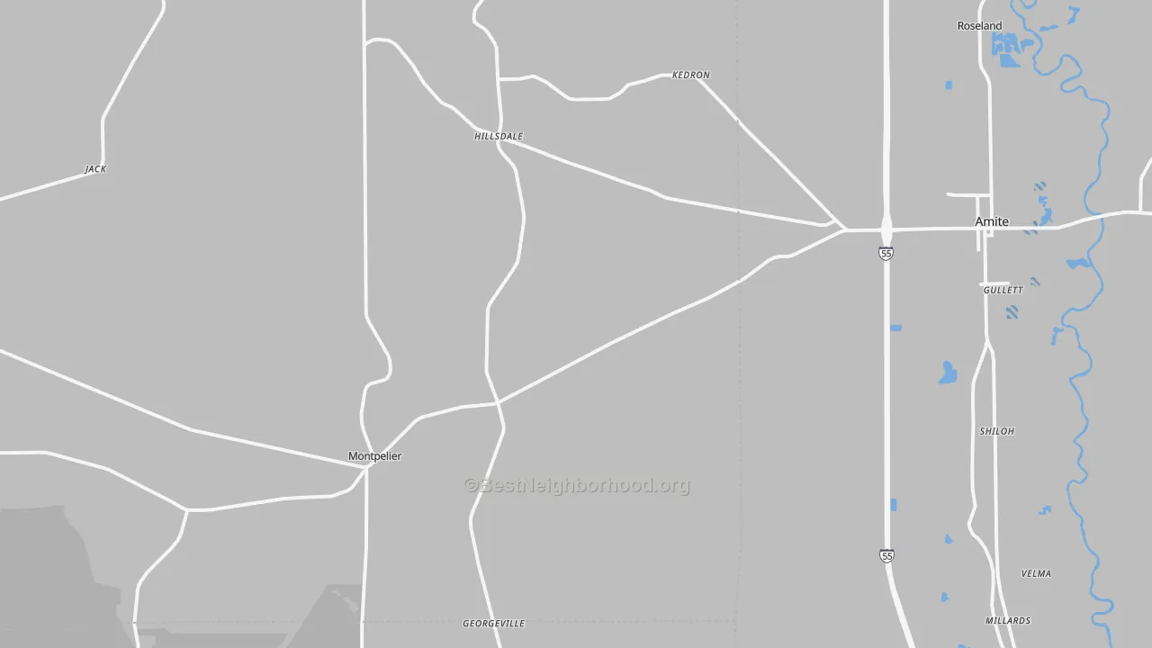 Transit Grade map of Montpelier, LA