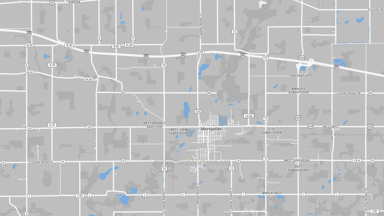 Transit Grade map of Montpelier, OH