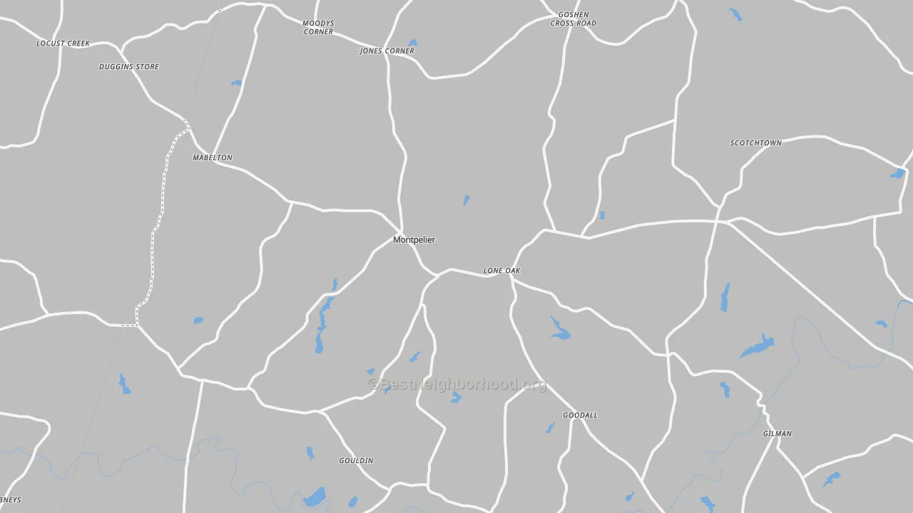 Transit Grade map of Montpelier, VA