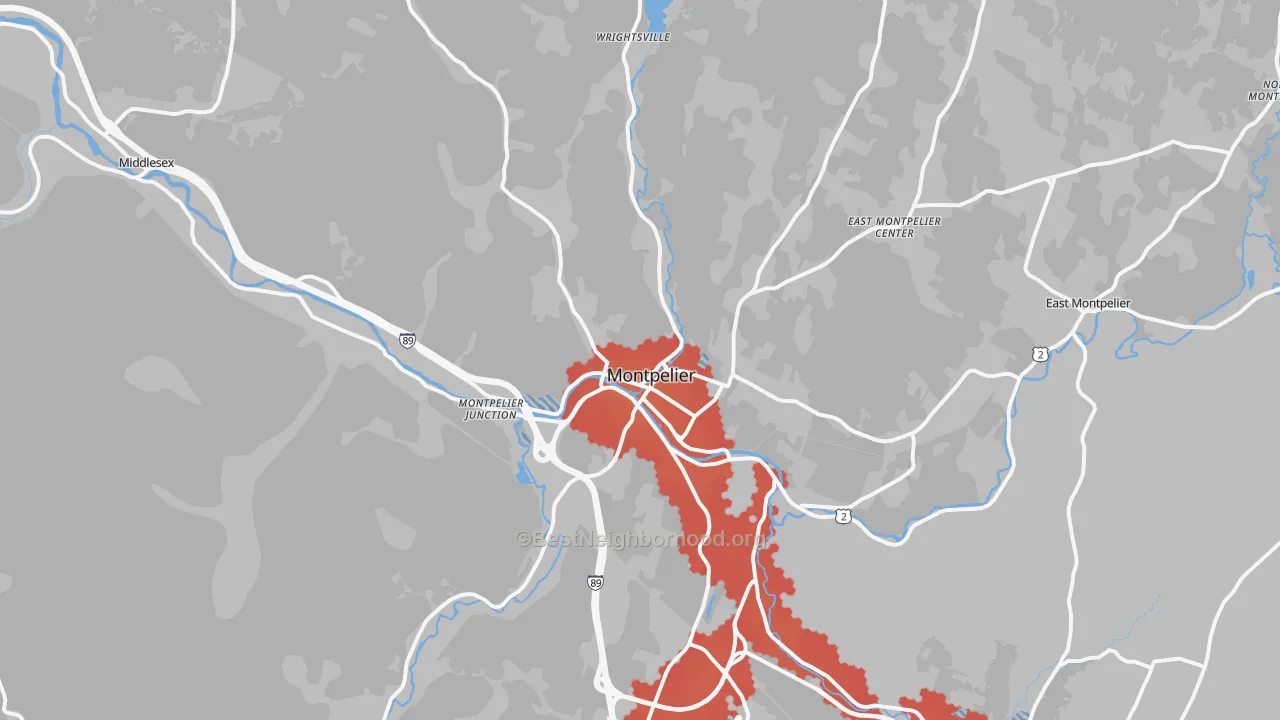 Transit Grade map of Montpelier, VT