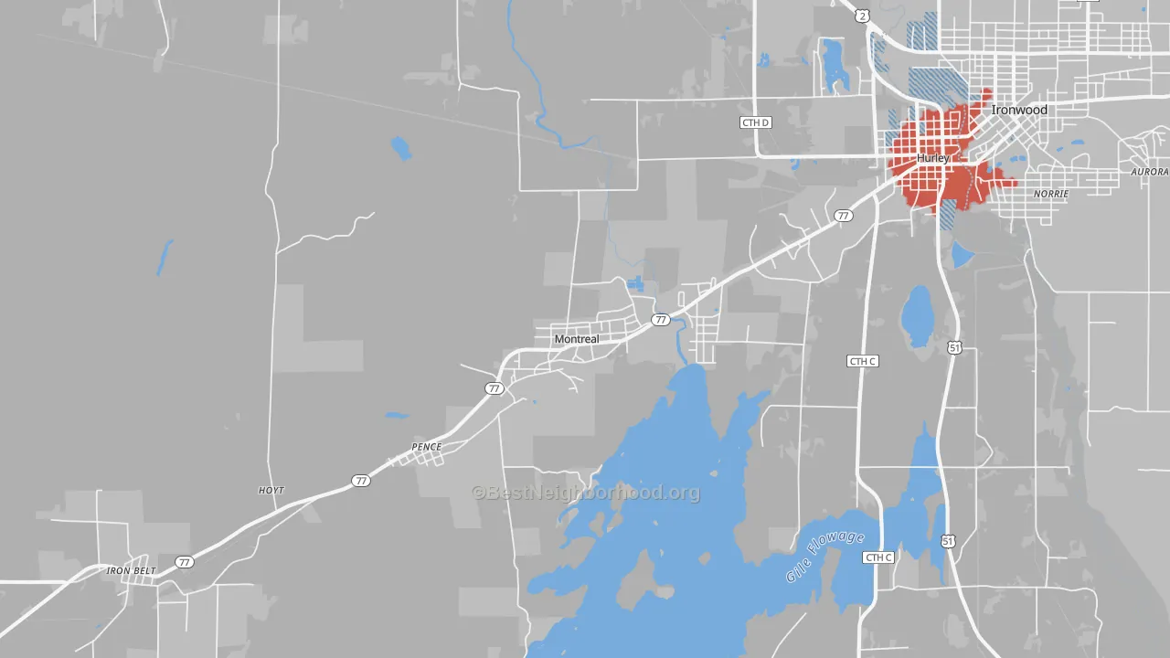 Transit Grade map of Montreal, WI