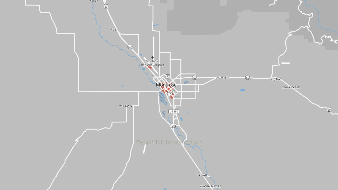 Transit Grade map of Montrose, CO