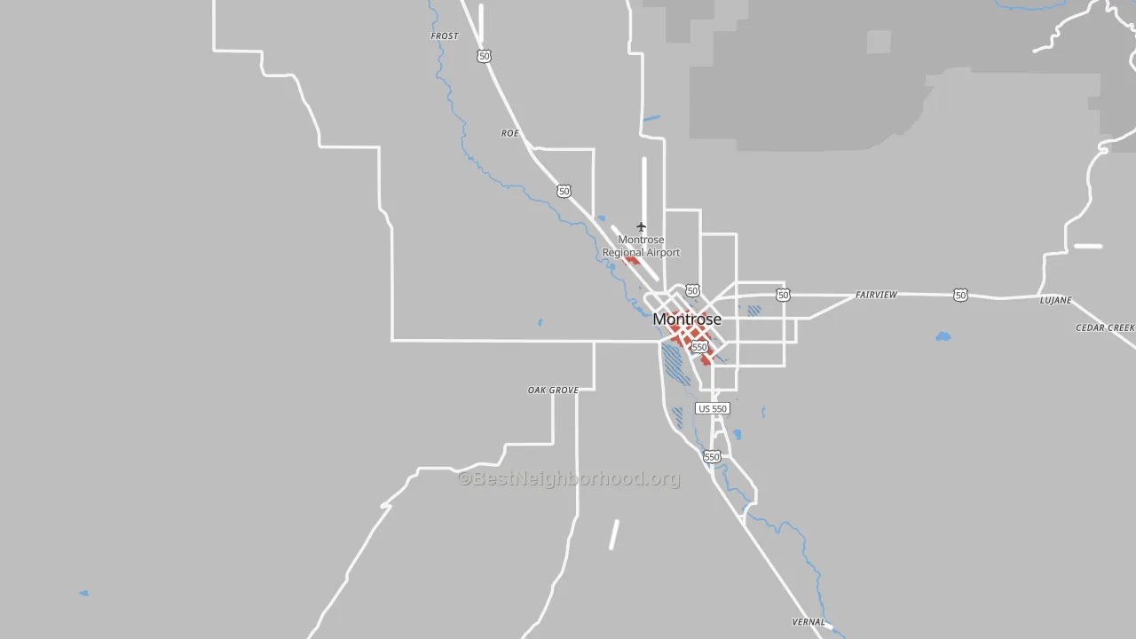 Transit Grade map of Montrose County, CO