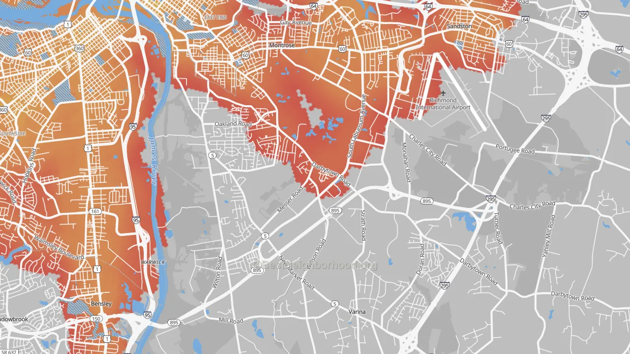 Transit Grade map of Montrose Heights, VA