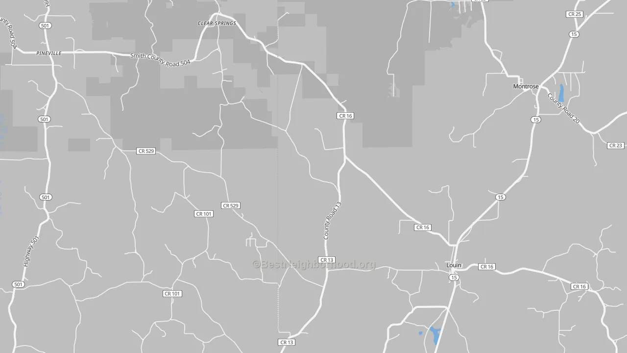 Transit Grade map of Montrose, MS