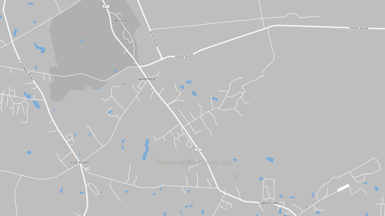 Transit Grade map of Montrose, NC
