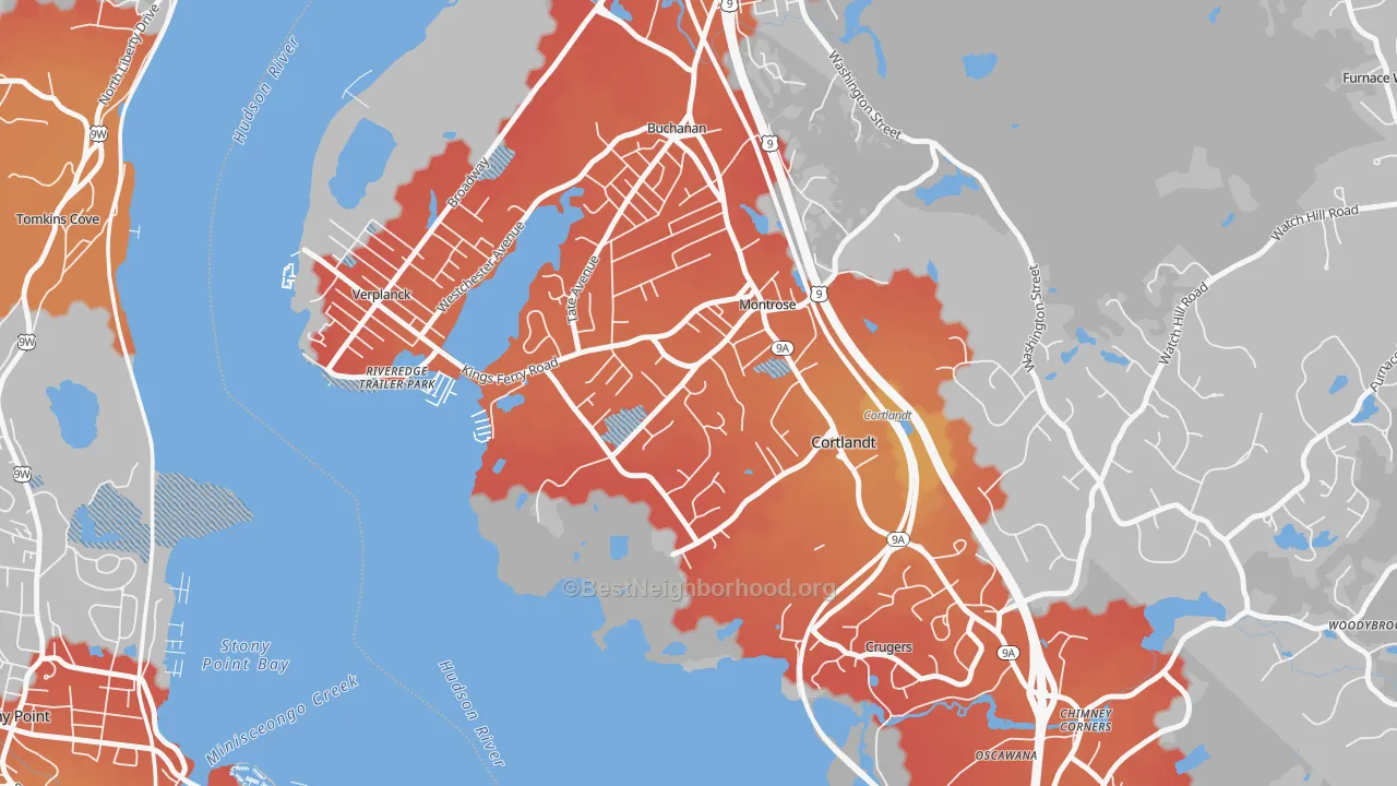 Transit Grade map of Montrose, NY