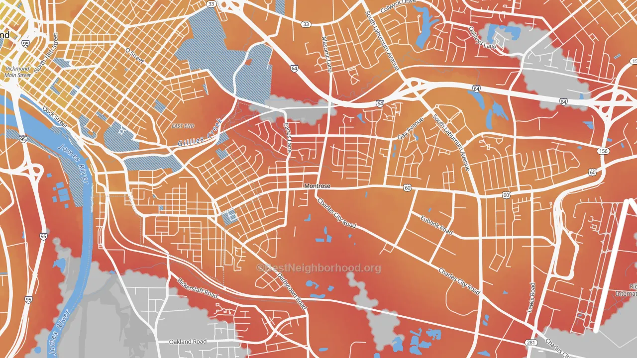 Transit Grade map of Montrose, VA