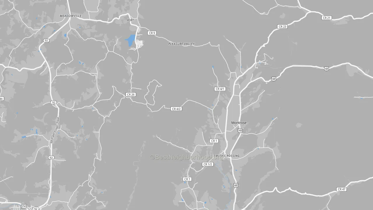 Transit Grade map of Montrose, WV