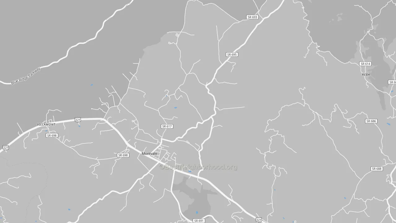 Transit Grade map of Montvale, VA