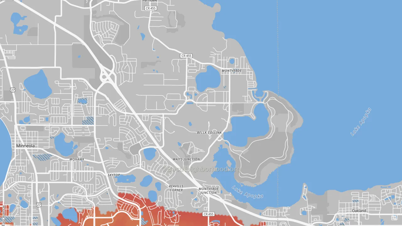 Transit Grade map of Montverde, FL