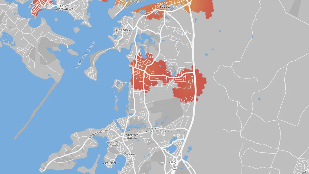 Transit Grade map of Monument Beach, MA