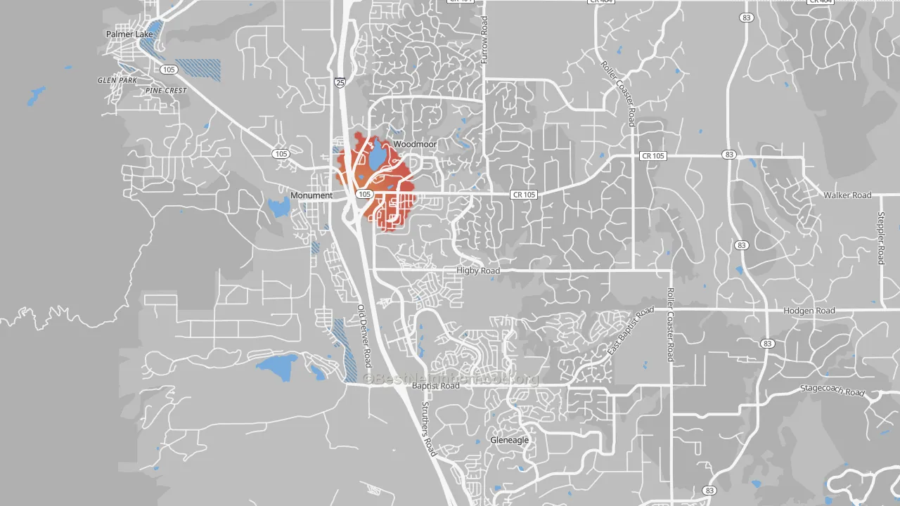 Transit Grade map of Monument, CO