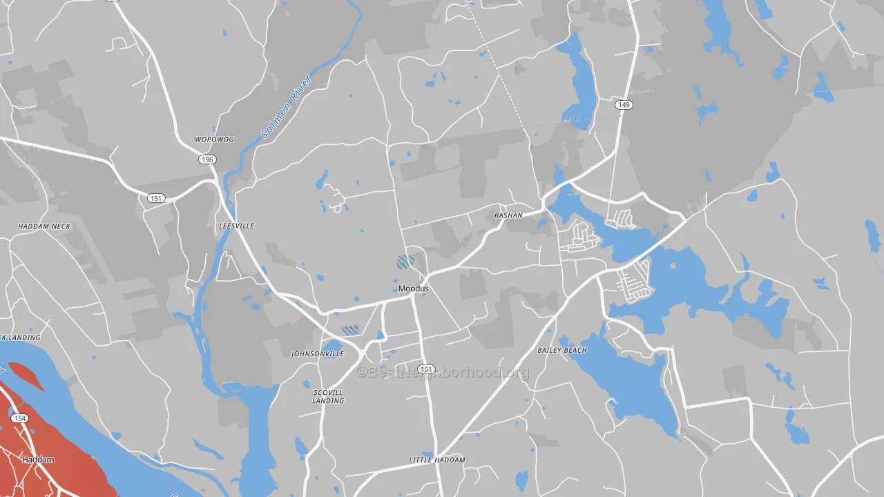 Transit Grade map of Moodus, CT