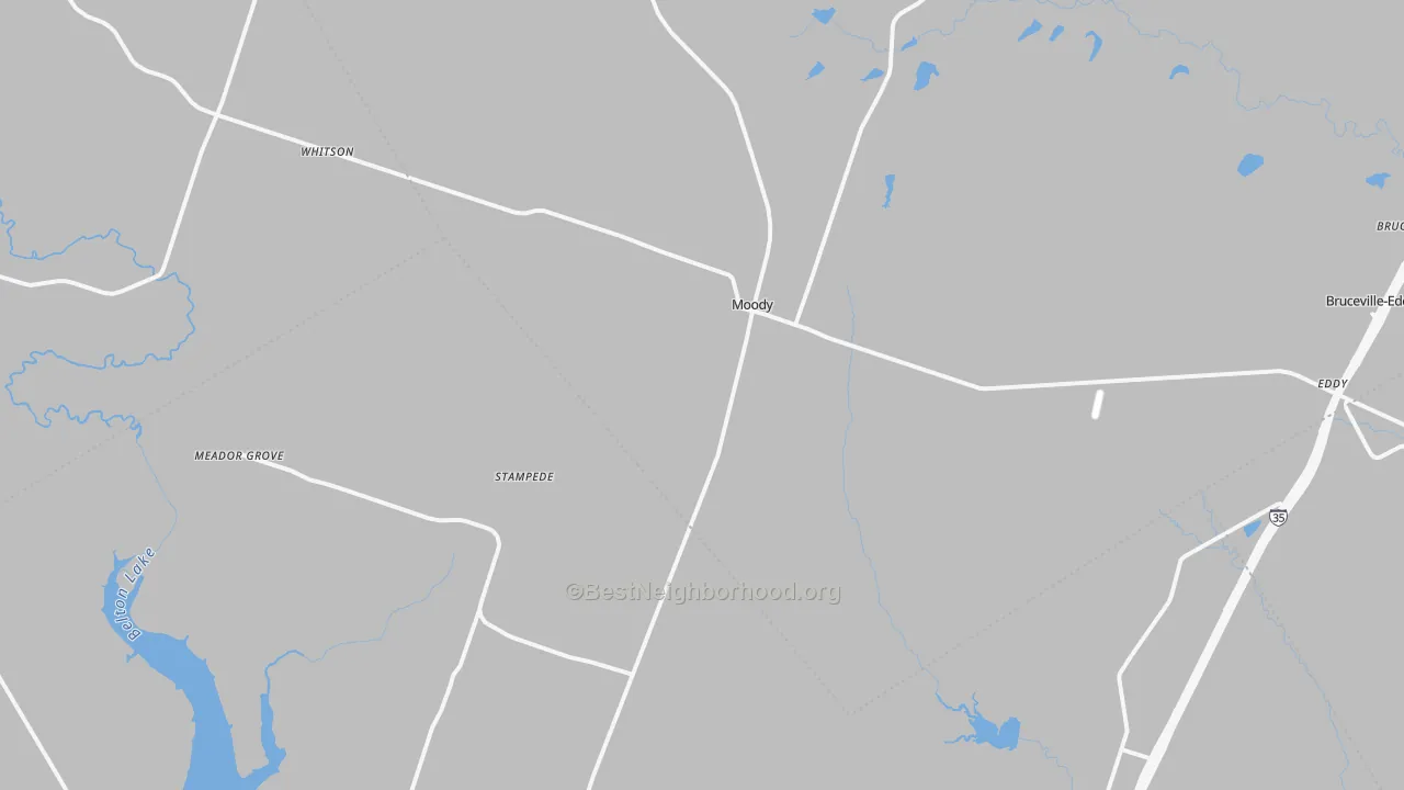 Transit Grade map of Moody, TX