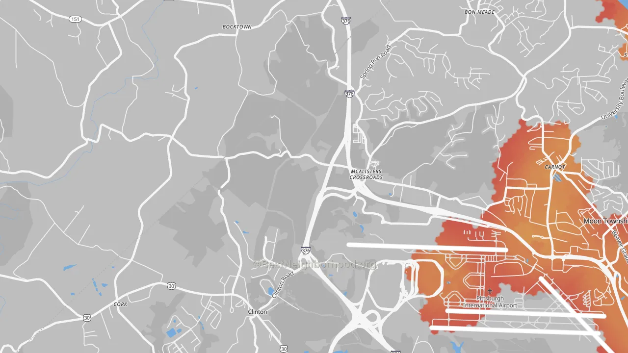 Transit Grade map of Moon, PA