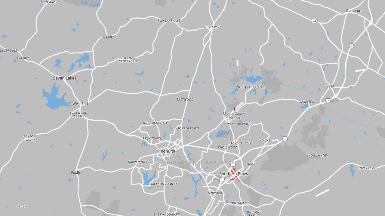 Transit Grade map of Moore County, NC