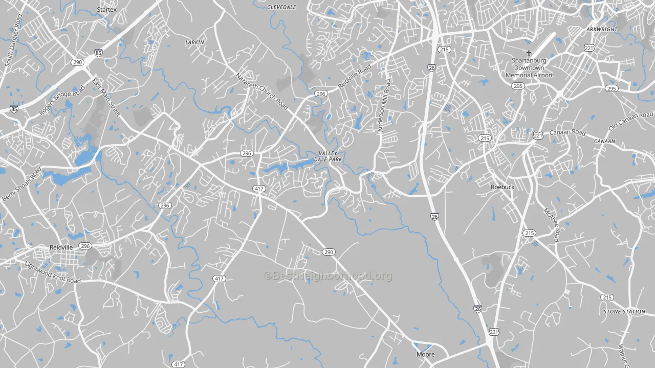 Transit Grade map of Moore, SC