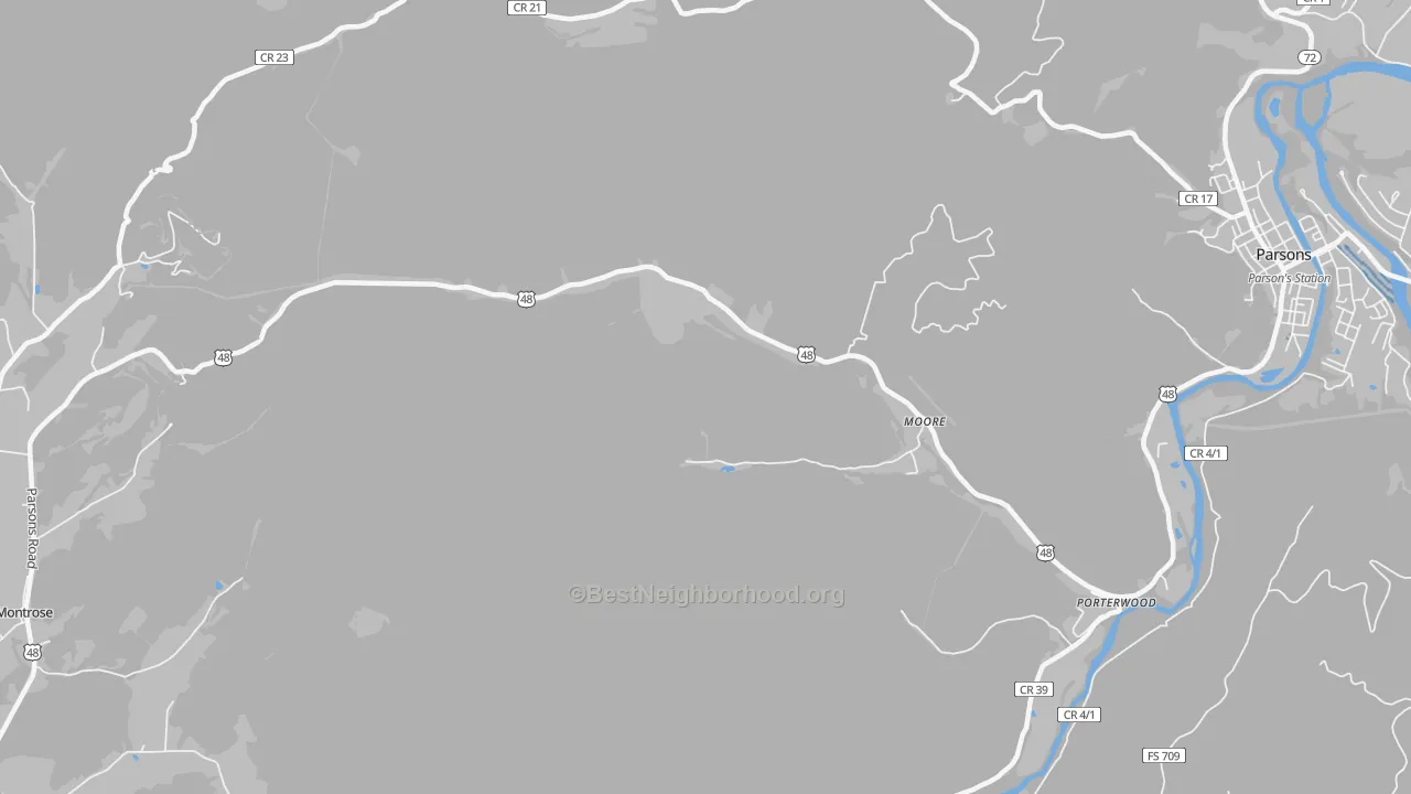 Transit Grade map of Moore, WV