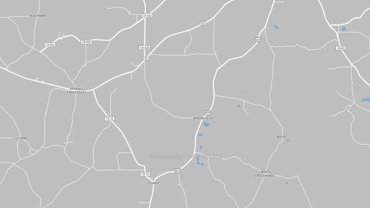 Transit Grade map of Moorefield, AL