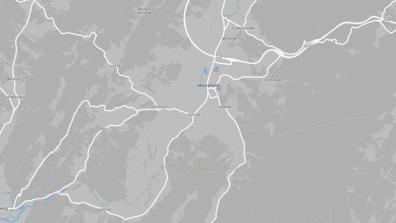 Transit Grade map of Moorefield, WV