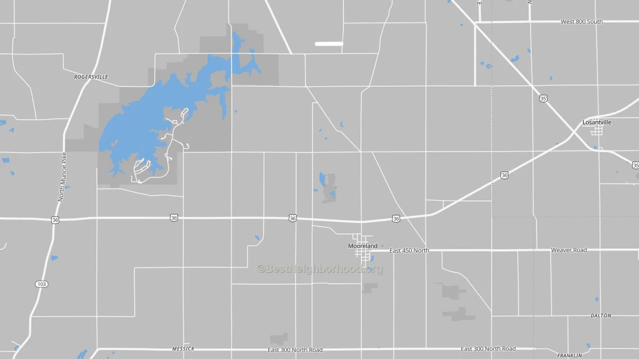 Transit Grade map of Mooreland, IN