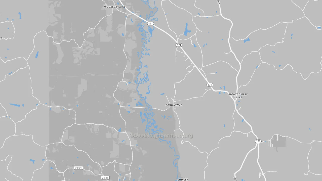 Transit Grade map of Moores Bridge, AL