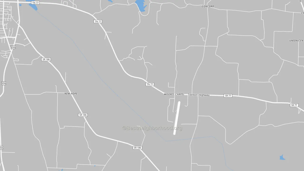 Transit Grade map of Moores Chapel, TN