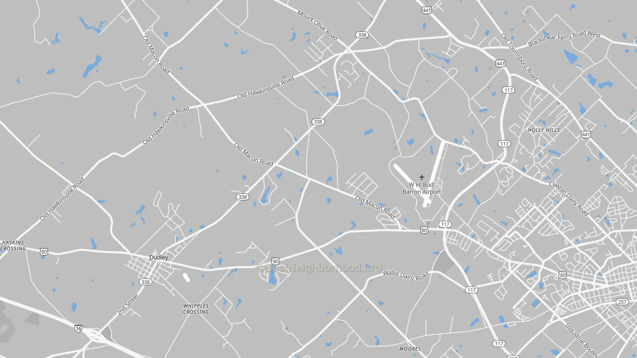 Transit Grade map of Moores, GA