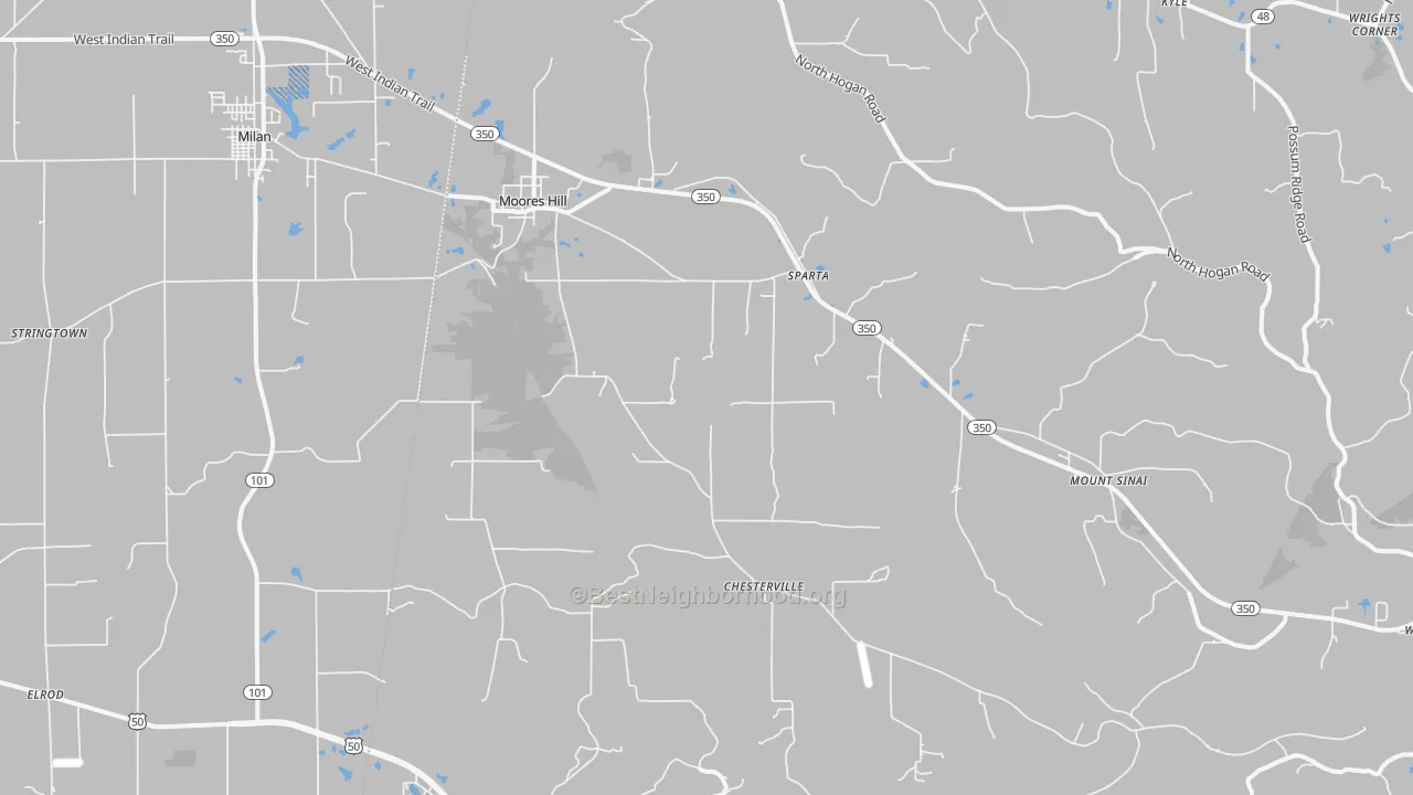 Transit Grade map of Moores Hill, IN