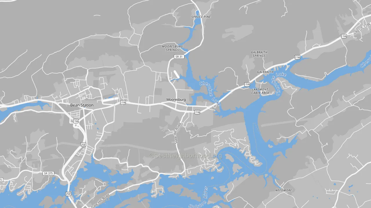 Transit Grade map of Mooresburg, TN