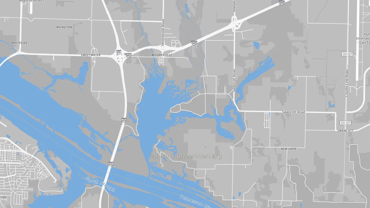 Transit Grade map of Mooresville, AL